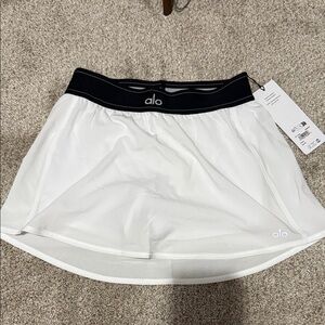ALO Yoga White Skirt with Black Waistband